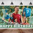 Soccer Birthday Party Decorations Football Superstar Banner Birthday Decorations Soccer Banner for Party Indoor Outdoor, 59'' X 39''