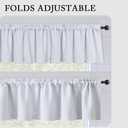 3 x MIULEE Blackout Valance Rod Pocket Thermal Insulated Window Treatment Tiers Solid Short Curtain for Small Window Bedroom 52 x 18 Inches 1 Panel Greyish White