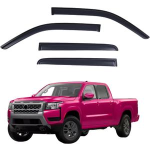 Window Visors Rain Guards fits Nissan Frontier Crew Cab 2022-2026, Window Wind Deflectors Vent Shades Accessories, Out-Channel, Dark Smoke 4 Pcs, 2023 2024 2025