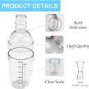 12 Pcs Plastic Cocktail Shaker Set, 6 Pcs 17 oz Cocktail Shaker and 6 Pcs Measuring Jigger Set Clear Wine Shaker Bar Mixing Tool Clear Drink Shaker for Kitchen Bar Party Tools