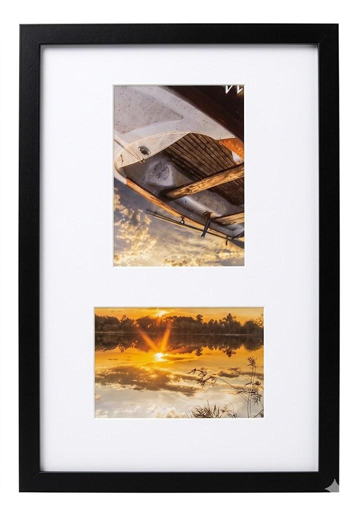 DUENPY 8x14 Picture Frame Collage Display 4x6 and 5x7 Photos for Available Horizontal Wall Mounting Display and Vertical Black