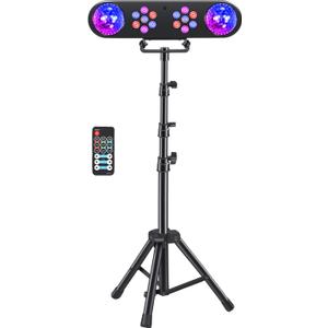 DJ Party Lights with Stand,Party Bar Light, Rotating Ball Disco Lights & Corlorful Par Light,Stage Lighting System Sound Activated for Bar Gig Move Band Dance Wedding Halloween Christmas