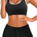 Tempt Me Women Two Piece Sports Bikini Athletic Swimsuits Racerback Crop Top with Boy Shorts Bathing Suits for Girls Vests XS