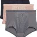 Warner's Women's Blissful Benefits Tummy-Smoothing Comfort Microfiber Brief 3-Pack Rs4433w (X-Large)