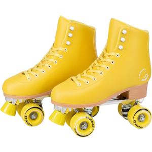 C SEVEN C7skates Cute Roller Skates for Girls and Adults (Women's 7 / Youth 6 / Men's 6, Lemonpop)