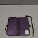 Defencase Compatible with iPhone 12/Pro Case Wallet with RFID Blocking Card Holder for Women Men, PU Leather Magnetic Snap Flip Zipper Strap Wallet Phone Case Fit for iPhone 12 & 12 Pro 6.1", Purple