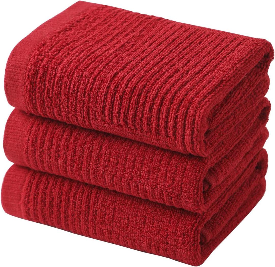 Glynniss Dish Towels for Kitchen, Absorbent Cotton Kitchen Towels for Drying Dishes, Terry Cloth for Cleaning Set of 3