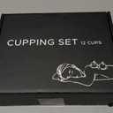 Cupping Kit for Massage Therapy Set with Pump 12 Massage Cups for Cellulite Reduction Muscle Back Pain Relief Physical Therapy (Black Hand Pump)