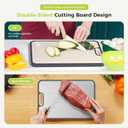 Titanium Cutting Board Double Sided Food Grade, Pure Titanium/PP for Kitchen, Cutting Board Easy to Clean[15.5*10.5+12*8.5]