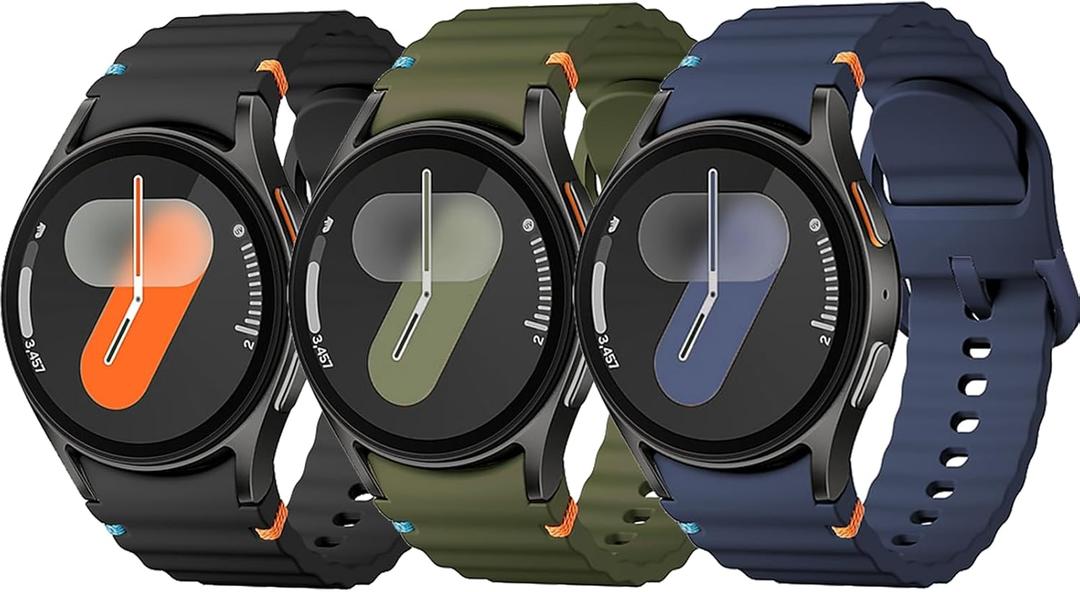 Sport Band for Samsung Galaxy Watch 7 Band 40mm 44mm,No Gap Soft Silicone Strap for Galaxy Watch 6 5 4 FE Band 40mm 44mm/Galaxy Watch 6/4 Classic 47mm 43mm 46mm 42mm/Watch 5 pro 45mm Men Women,6 Pack