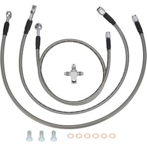 M MATI "+3" Stainless Braided Brake Lines Kit for Kawasaki KFX400 2003-2004 for Suzuki QuadSport Z 400 LT-Z400 2003-2008 for Arctic Cat DV-X 400 2004 43095-S007 59480-07G11 59240-07G11 3406-044