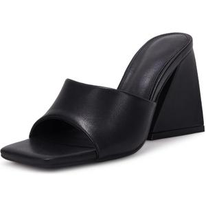 VETASTE Women's Heeled Sandals Square Open Toe Slip on Block Heels Mules (6, Black) VETASTE Women's Heeled Sandals Square Open Toe Slip on Block Heels Mules (6, Black)