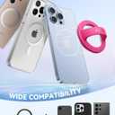 JOYROOM Magnetic Phone Grip, Silicone Finger Loop Grip [Portable Phone Stand] Phone Grip for Magsafe, for iPhone 17/16/15/14/13/12 Series, Rose Red