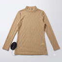 BemorRun Mesh Long Sleeve Top Lace Tops for Women Mock Neck See Through Fitted Sexy Date Night Outfit (Khaki, Small)