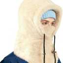 Balaclava Winter Ski Mask for Men Women,Winter Face Masks Drawstring Windproof Hooded Scarf Face Cover Hat Coldproof Warm Cap