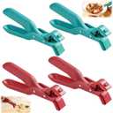 4PCS Hot Plate Gripper Tongs,Multi-Function Anti-Scald Bowl Clip,Silicone Non-Slip Hot Dish Plate Holder Tongs,Kitchen Silicone Anti Slip Clip,Kitchen Utensil for Bowls,Pans,Dishes-Microwave&Oven Safe