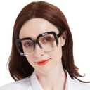 OCCI CHIARI Funky Womens Reading Glasses 1.5+ Large Head Readers Heavy Duty Frame(1.5) (Clean/Black)