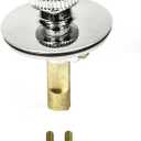 Universal Lift n Turn, (Twist Close) Bath Tub/Bathtub Drain Stopper Includes 3/8" and 5/16" Fittings (No Hair Catcher, Chrome)