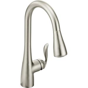 Moen Arbor Spot Resist Stainless One-Handle Pulldown Kitchen Faucet with Sprayer and a Reflex Docking System, Kitchen Sink Faucet Featuring Power Boost for a Faster Clean, 7594SRS