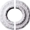 Ekena Millwork CM15LI2 15 3/8"OD x 7"ID x 1"P Lisbon Ceiling Medallion, Fits Canopies up to 7", 2 Piece