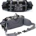 VISCNE Outdoor Fanny Pack Hiking Fishing Waist bag 2 Water Bottle Holder Lumbar Pack (Black)