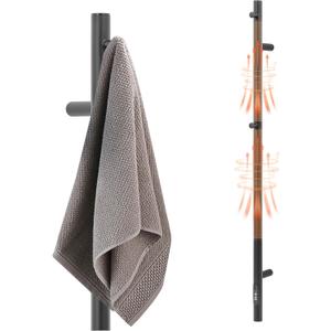 KEG Towel Warmer Wall Mounted 43-Inch Single Towel Bar with Built-in Timer, Electric Stainless Steel Heated Towel Racks for Bathroom, Matte Black