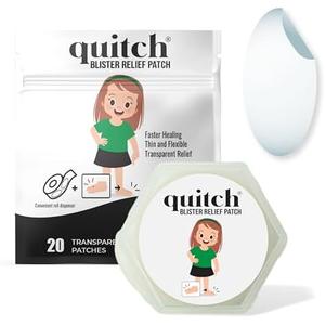 Quitch Blister Bandages for Feet, Hydrocolloid Waterproof Bandages, Finger Bandages, Purse Essentials, Liquid Bandage and Moleskin Alternative, Blister Prevention, Heel Protector, Travel Accessories