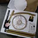 Oneach Boho Floor Lamp with 3 Color Temperatures, Farmhouse Floor Lamps for Living Room with Remote & Dimmable Bulb, Rattan Floor Lamp for Bedroom, Gold