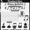 Music Party Decorations Black Musical Note Happy Birthday Bunting Banner Notes Tablecloth and 5Pcs Table Honeycomb Centerpieces Decor for Girls Kids Adults Music Themed Birthday Wedding Party Supplies