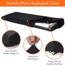 61 Keys Piano Keyboard Dust Cover, Music Stretchy Electronic DirtProof Keyboard Cover With Durable Elastic & Cord Lock Must Have Piano Accessories, Black