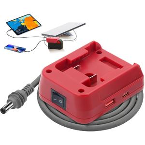 Starlink Mini Battery Adapter Compatible with Milwaukee M18, [Low Voltage Cutoff Protection] 5FT Starlink Mini Power Cable for 18V Battery, 18AWG Battery Adapter DC Power Cable (Red)