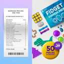 Fidget Poppers Pack 50 Pcs Fidget Toys, Party Favors for Kids 8-12, Stocking Stuffers, Bulk Sensory Toys for Classroom Treasure Box Prizes, Goodie Bags, Birthday Gifts