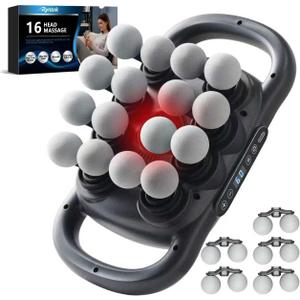 16 Head Massage Gun Deep Tissue, Multi Head Massage Gun, with 9 Modes & Levels,10 Replaceable Massage Heads Included, Body Muscle Pain Relief, Wireless and Portable, Black