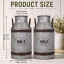 2 Pcs 15.2'' Large Rustic Galvanized Metal Milk Can Vase with Handle