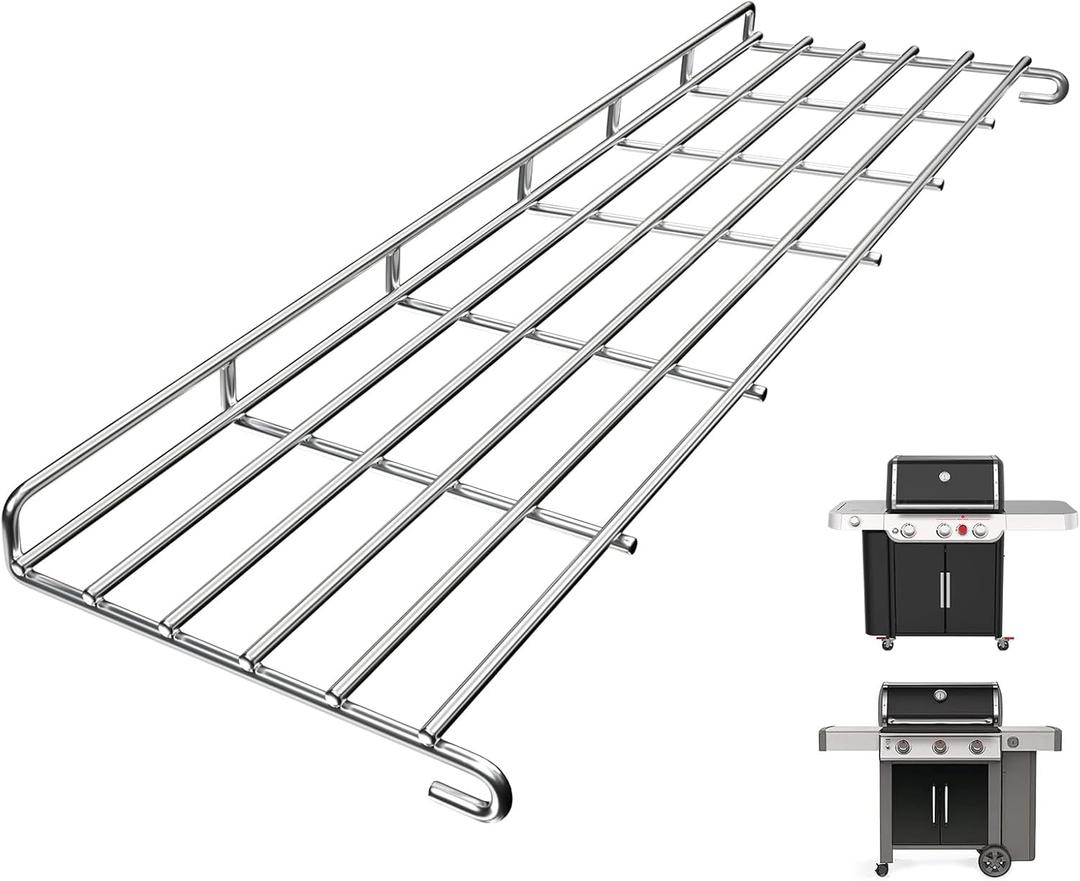 QuliMetal Stainless Steel Grill Warming Rack for Weber Genesis II 300 Series Gas Grills, Genesis II E-310, II E-315, II E-330, II E-335, II S-310, II S-335 Series, Replacement Parts for Weber 66044