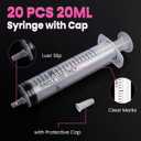 20 PCS 20ml Oral Syringe With Cap, Plastic Syringe without Needle for Medicine Dropper, Feeding Pets, Liquid Measuring, Handicrafts, Individually Sealed, Luer Slip