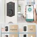 Keyless Entry Door Lock with Handle,Fingerprint Smart Front Door Lock Set,APP Control, Electronic Keypad Deadbolt with Lever Handle, Anti-Peeping, Auto Lock, Easy Install, Oil Rubbed Bronze
