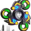 Cool Trendy Fidget Spinners, Fidget Spinner Gifts, Stress Anxiety ADHD Relief Figets, Metal Finger Hand Spinner with Green/Yellow/Blue Luminous Light, Spinner Absorb Solar Light Then Release in Dark