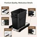 Pull Out Trash Can for Kitchen Cabinets, 35 Qt / 8.75 Gal Under Sink Garbage Bin with Full Extension Slides, Heavy-Duty Steel Frame Requires Minimum 13" W x 22" D Cabinet Opening, Black