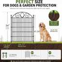 10 Panels No Dig Tall Garden Fence with Gate – 34" H X 22' L Rustproof Metal Dog Fences Outdoor for Yard, Decorative Animal Barrier Fence for Pet, Garden Border, Patio, Flower | Temporary Fencing