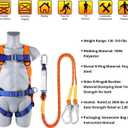 TT TRSMIMA Safety Harness Fall Protection Kit: Full Body Roofing harnesses with Shock Absorbing Lanyard - Updated Comfortable Waist Pad