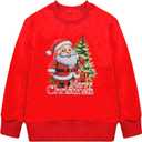 Unisex Toddler Merry Christmas Print Sweatshirts Kid Xmas Crew neck Pullover Shirts Sweater Child Warm Long Sleeve (Red)