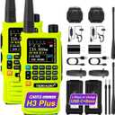 TIDRADIO TD-H3 Plus GMRS Radios Long Range Walkie Talkies USB-C Charging & Wireless Programming Multi-Band Rechargeable Two Way Radio 2500mAh Battery AM/FM NOAA DTMF VOX Frequency Copy -2 Pack Green