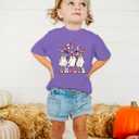 Toddler Halloween Shirts Baby Girls Let's Go Ghouls Graphic T-Shirts Short Sleeve Fall Tee Tops (Purple, M)