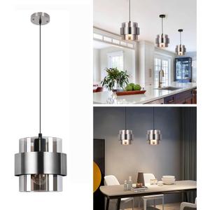 Pendant Lights Kitchen Island Lighting,7 Inch Adjustable Mini Glass Haning Lights for Entrance Aisle Decorative Lighting Fixture for Dining and Bar Table (Brushed Nickel)