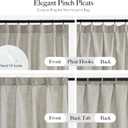 RYB HOME Pinch Pleated Cafe Curtains 30 inches Length, Light Filtering Semi Sheer Privacy Linen Textured Half Window Curtain Tier for Kitchen Cabinet, 26" W x 24" L, Taupe, 2 Panels