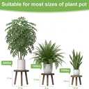 3-Pack Wood Plant Stands Indoor, Single Plant Stand for 6-12 Inch Pots, Mid-Century Modern Plant Stool, Tall Plant Stand for Large Plants Perfect Fit for Living Room, Balcony, Office