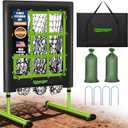 9 Hole Pitching Net with Strike Zone, Baseball Pitching Target, 5 Heights Adjustable 9 Pocket Target Softball Pitching net, Heavy-Duty Solo Baseball Throwing Target with Carry Bag for All Ages