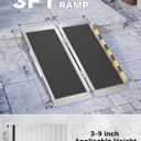 3FT Portable Wheelchair Ramp, Aluminum Folding Handicap Ramp with Handle, Threshold Wheel Chair Ramp for Home Steps, Stairs, Entry, Curbs, Doorways, Non-Skid, Mobility Scooter Compatibility