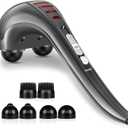 HANGSUN Handheld Neck Back Massager for Pain Relief Deep Tissue, Electric Double Head Percussion Massage MG460 for Shoulder, Leg, Foot, Muscles, Full Body (Gray)